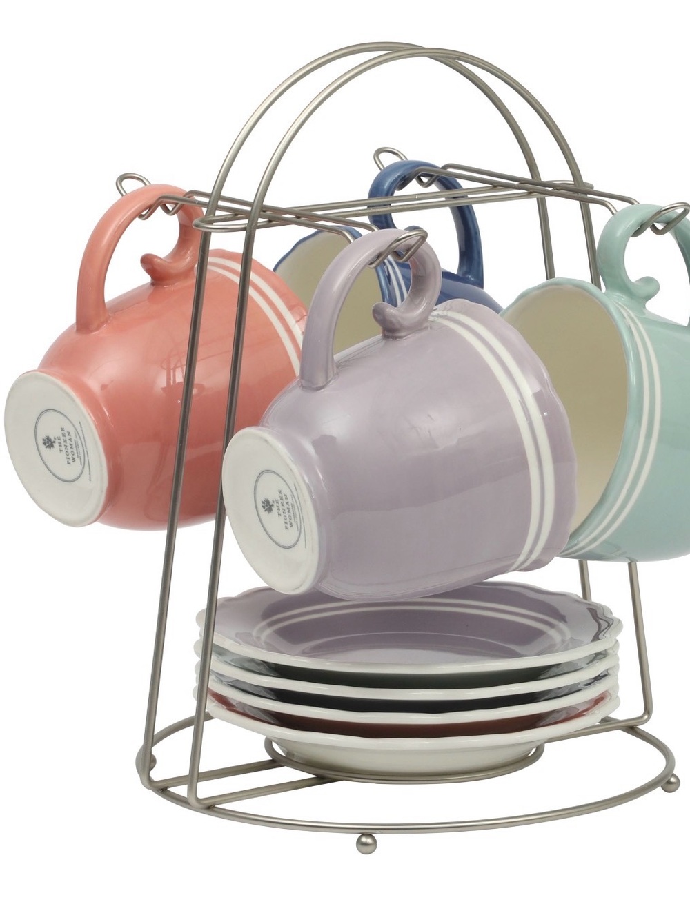 The Pioneer Woman  Mug Set in Coral, Lavender, Mint, Navy